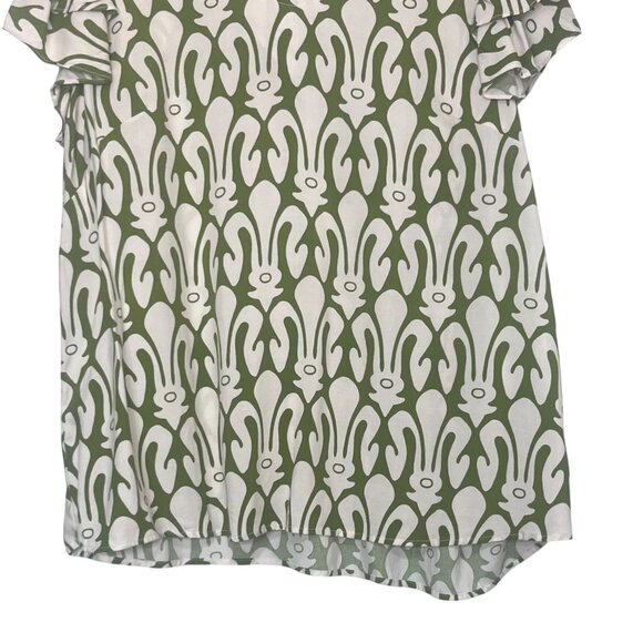 Christian Siriano New York Blouse Shirt Womens 1X Green White New - Picture 4 of 10